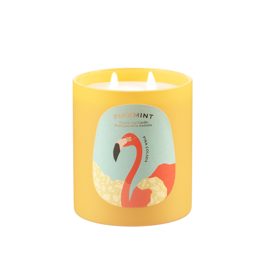 PINK MINT Pina Colada Double Wick Soy Candle