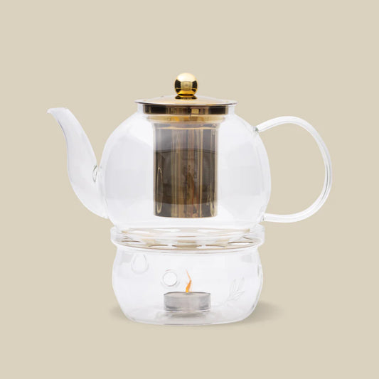 Glass and Gold Tea Pot