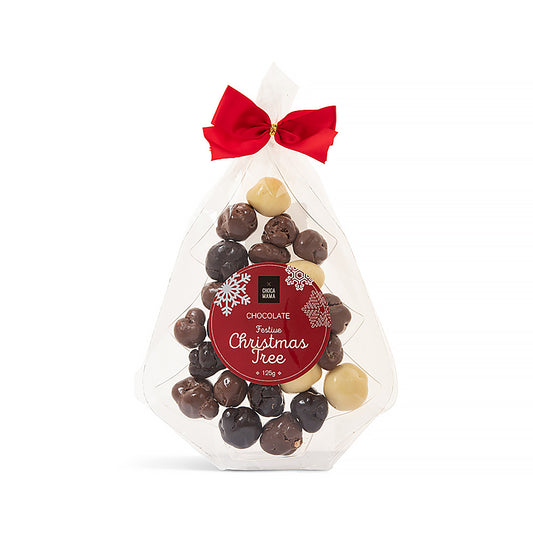 Chocolate Caramel Popcorn Christmas Tree
