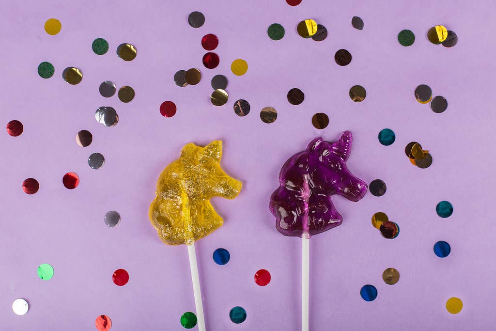 Unicorn Lollipop - Cotton Candy (light pink/gold)