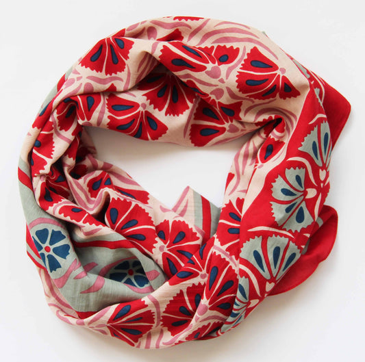 Diego Red Organic Cotton Square
