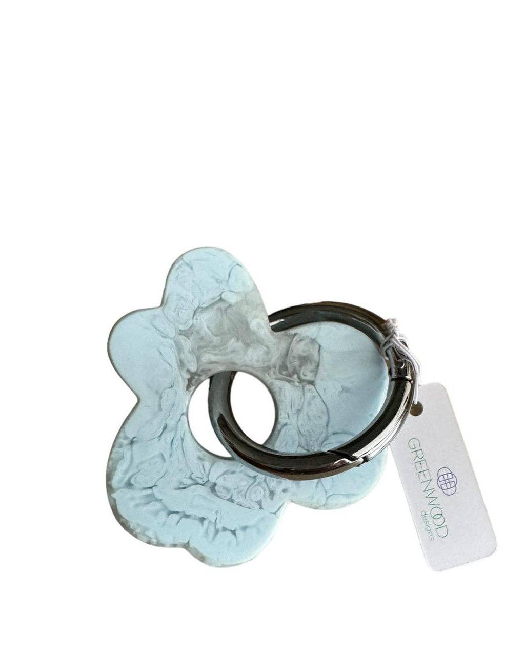 Floral Resin Keyrings: Blue / Gold