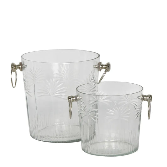 Palm Glass Ice Bucket Small