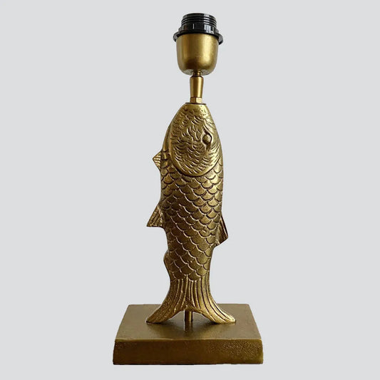 Fish Table Lamp Antique Gold