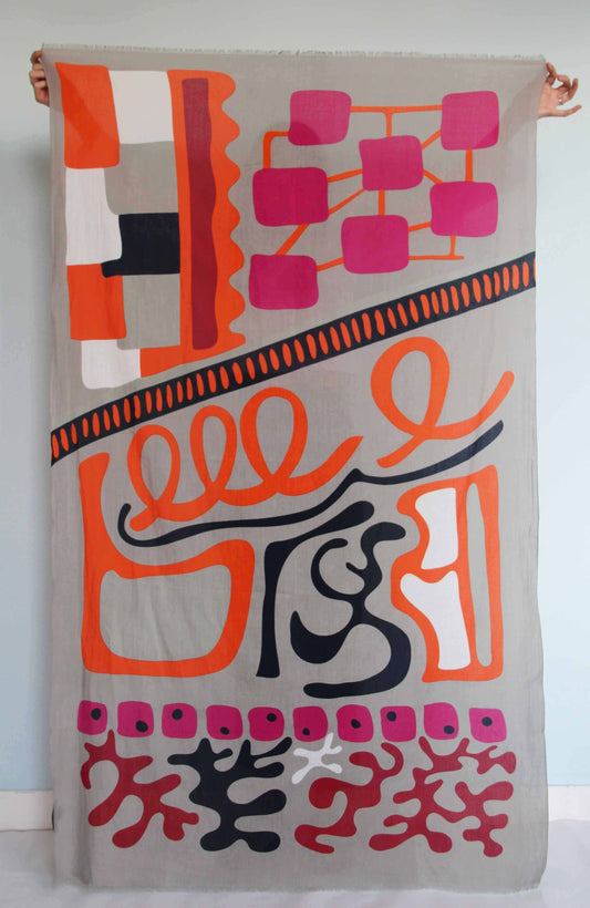 Organic Cotton Scarf Fuchsia Combination