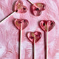 Glitter Rose Love Heart Lollipops