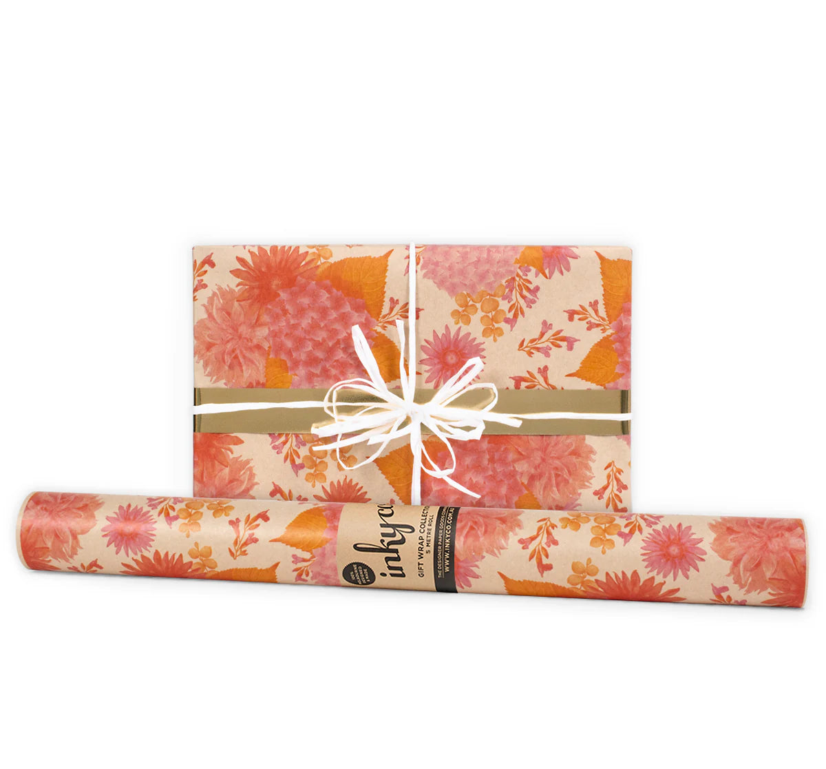 Hydrangea Love Kraft -  5m Wrapping Paper Roll (Copy)