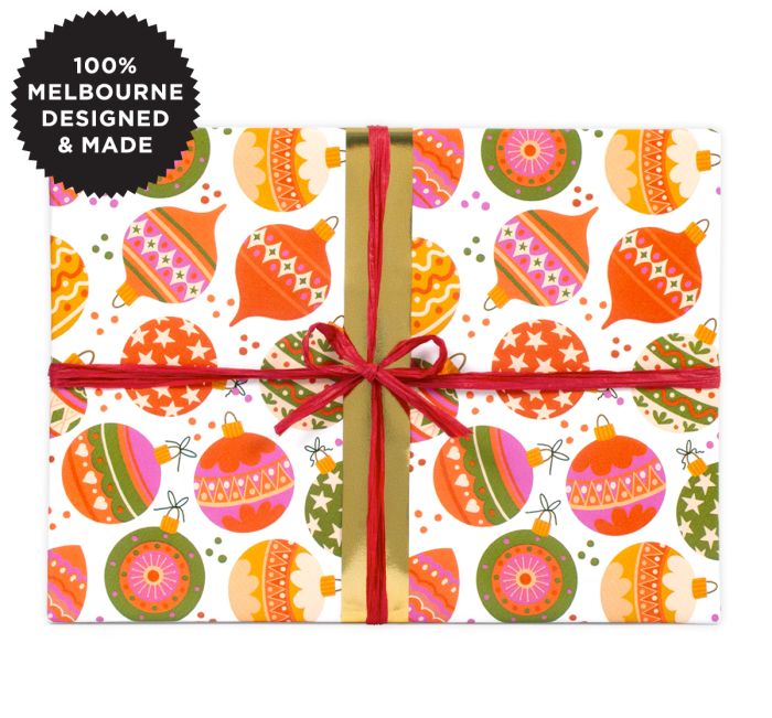 Baubles Christmas Wrapping Paper Roll