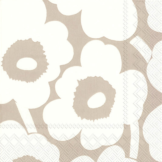 Marimekko Unikko Linen/ White Napkin