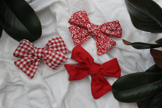 Triple Bow Set - Red