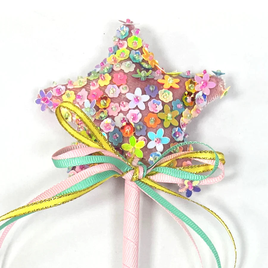 Floral Sequin Star Wand