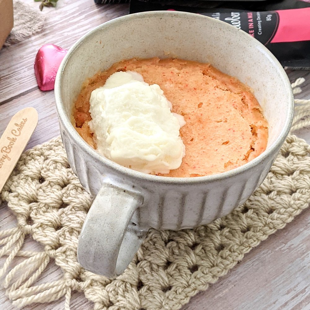 Strawberry Mud Cake in a Mug