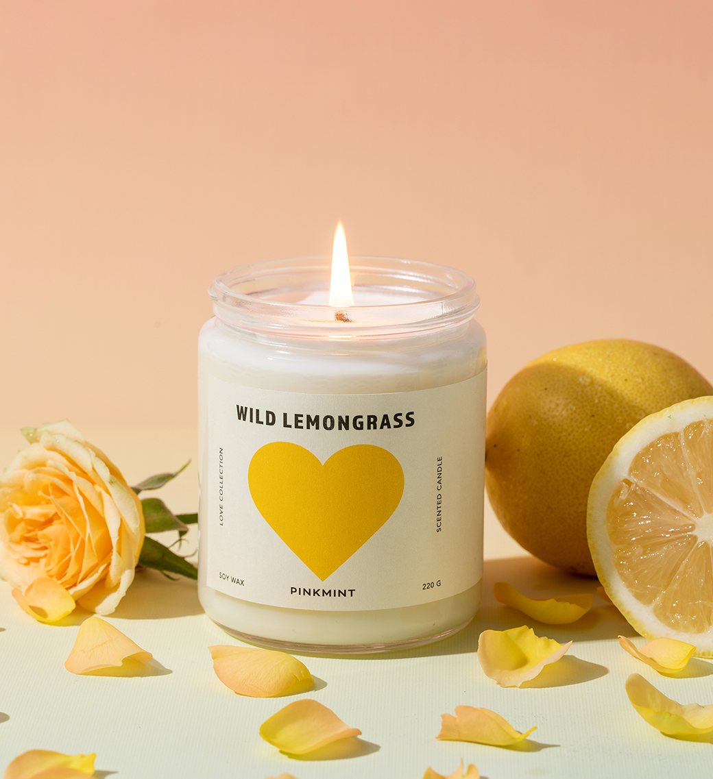 PINK MINT  WILD LEMONGRASS SOY CANDLE