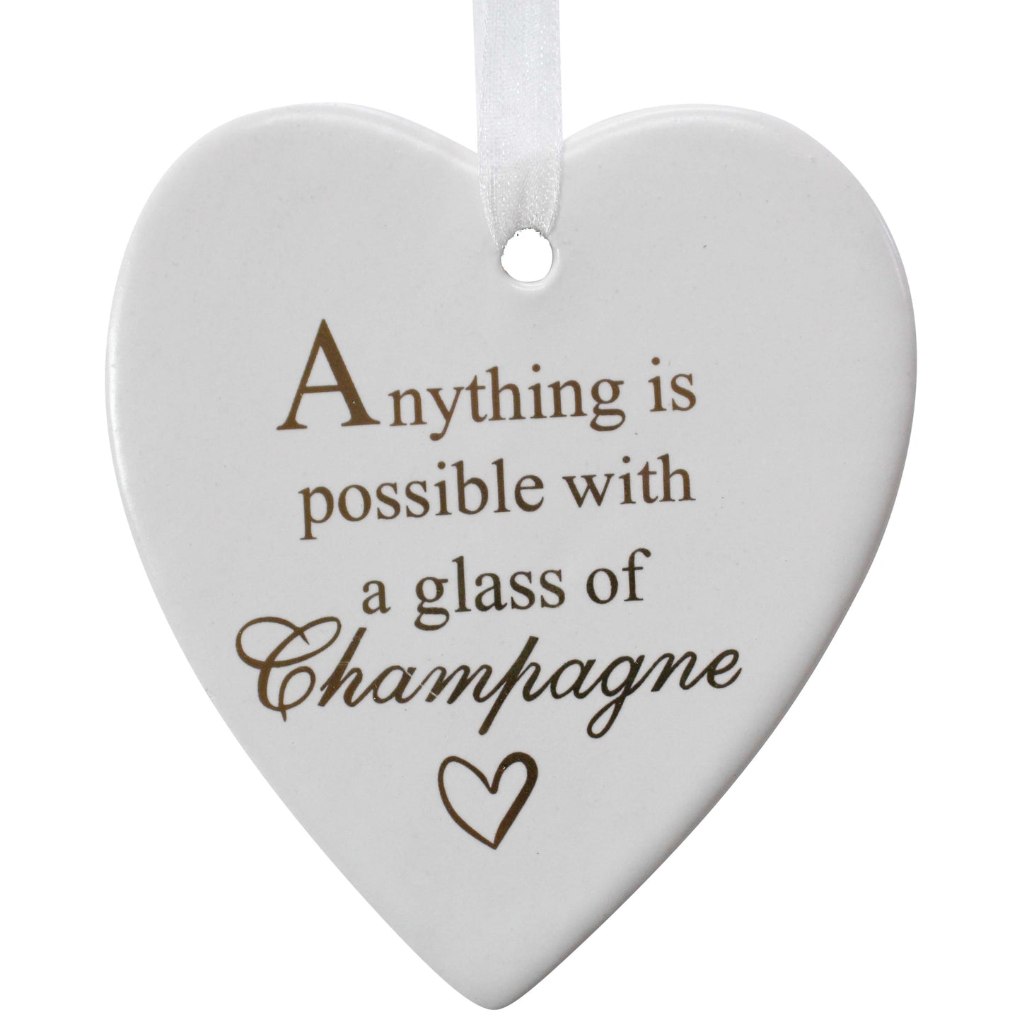 Champagne Ceramic Hanging Heart