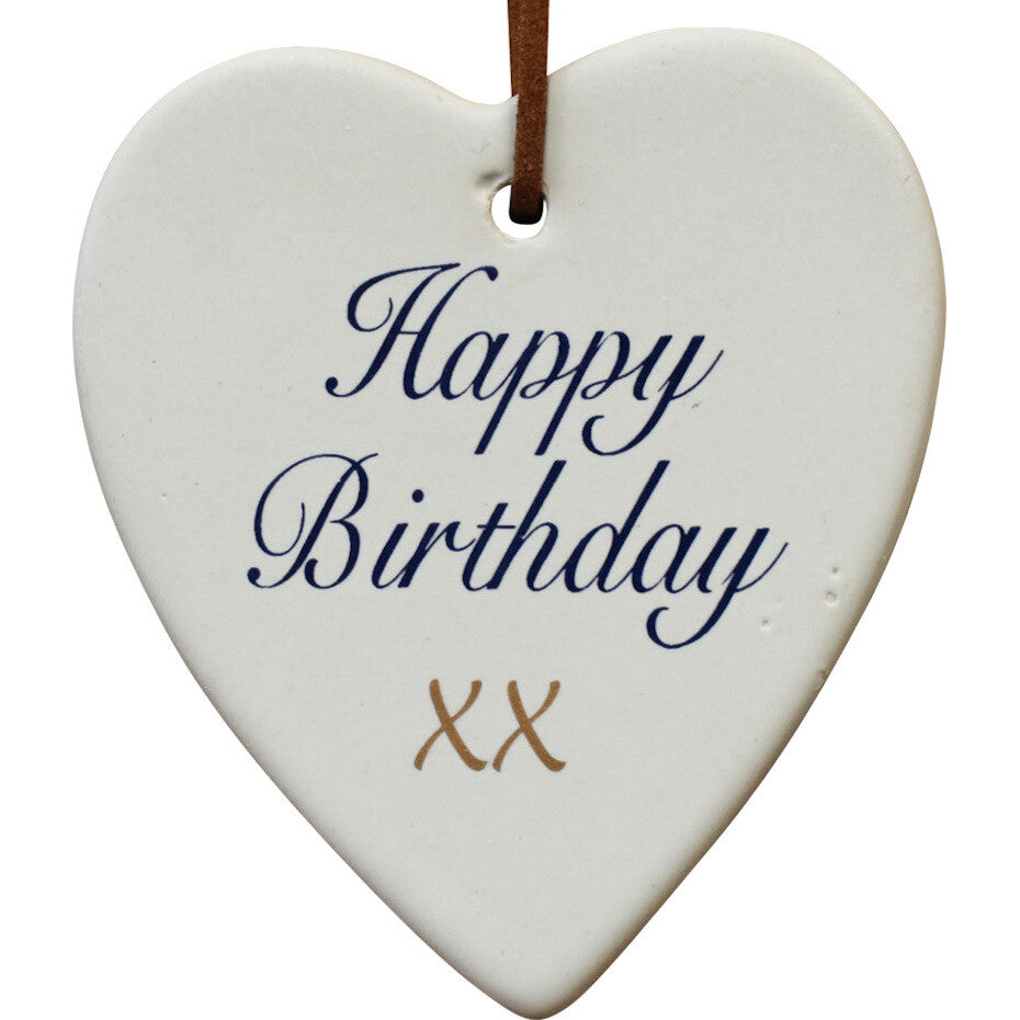 Happy Birthday Ceramic Hanging Heart