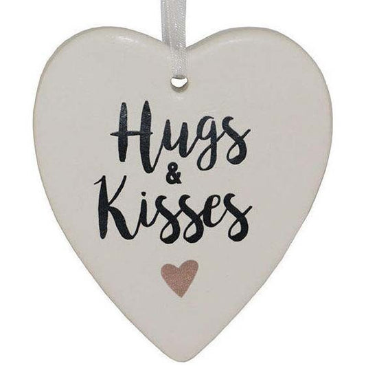 Hugs & Kisses Ceramic Hanging Heart