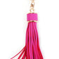 Pink leather tassle with gold details