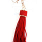 Red leather tassle with gold details