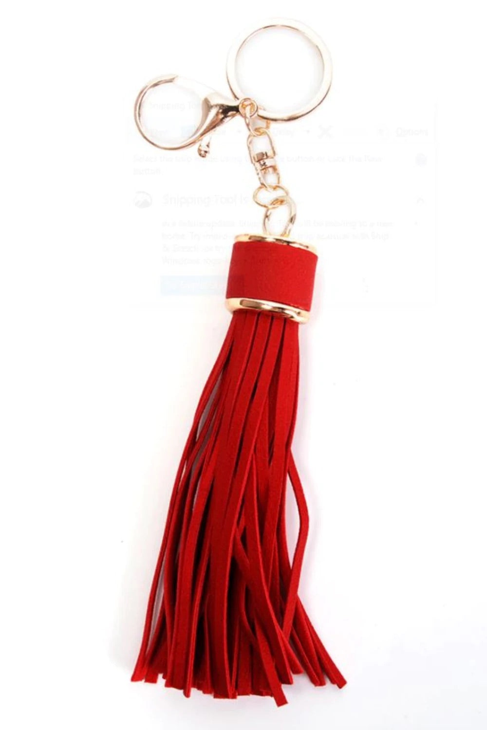 Red leather tassle with gold details