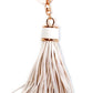 White leather tassle with gold details