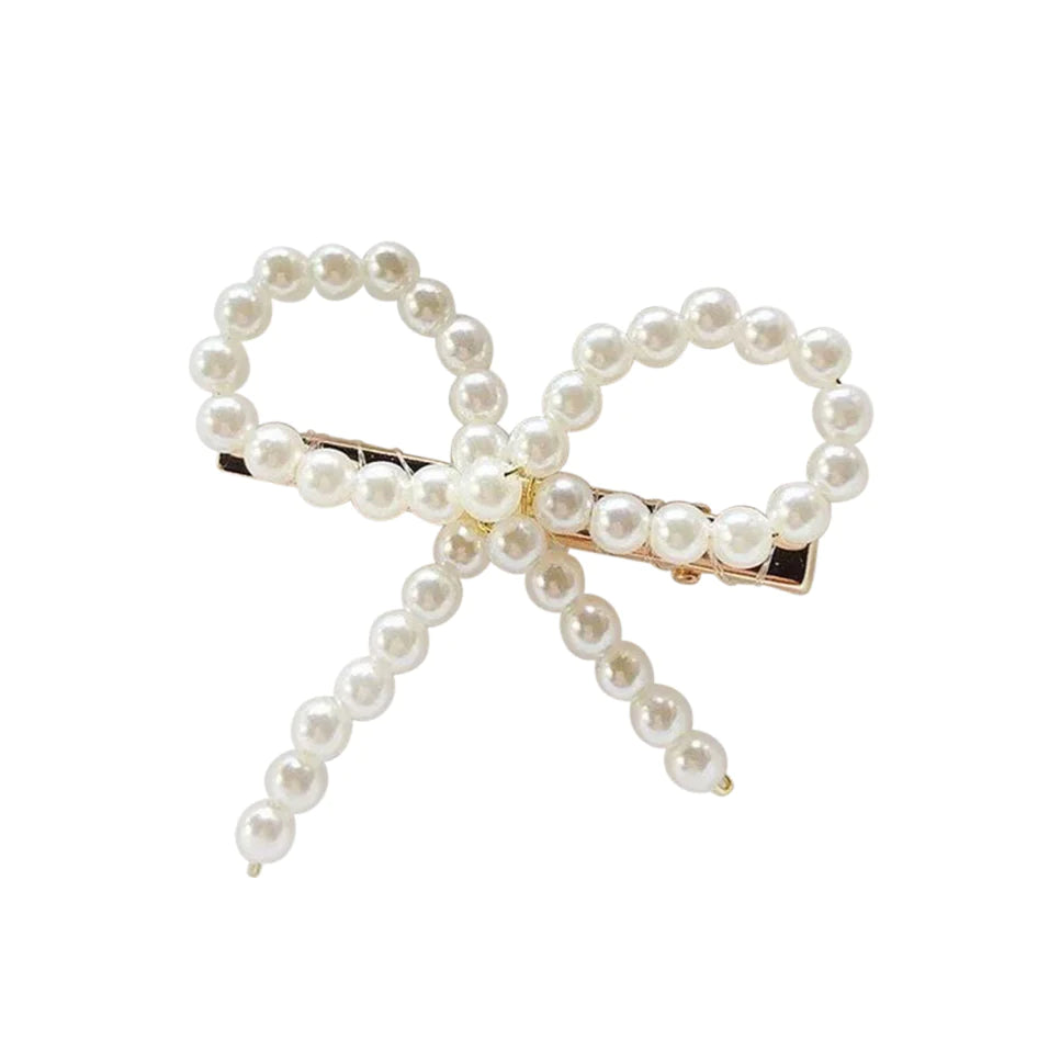 Alize Pearl Bow Hair Clip