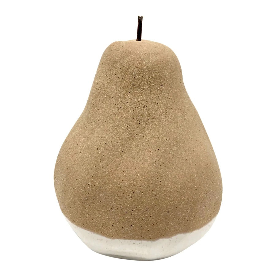 Decorative pear with a white painted base