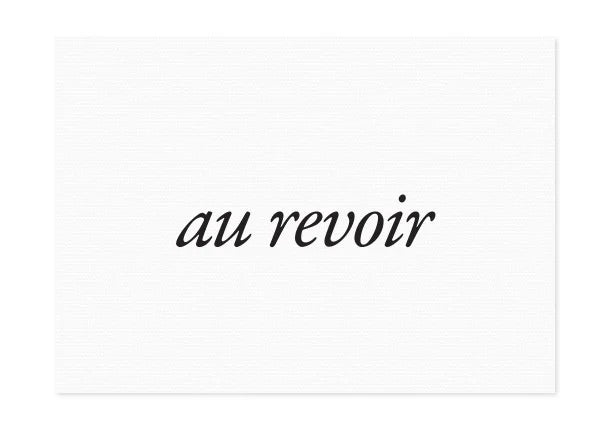 Letter Press Card - Au Revoir