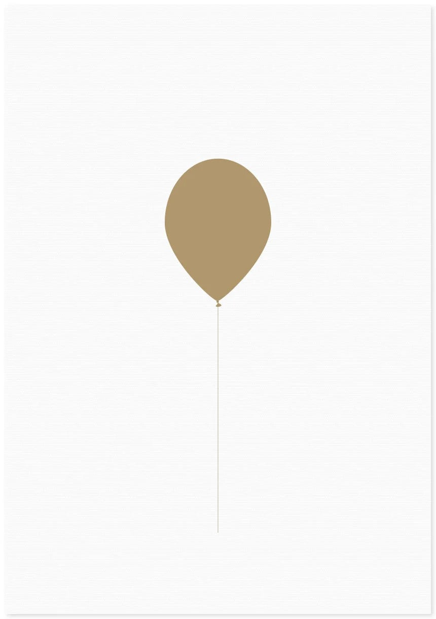 Letter Press Cards - Birthday - Gold Balloon