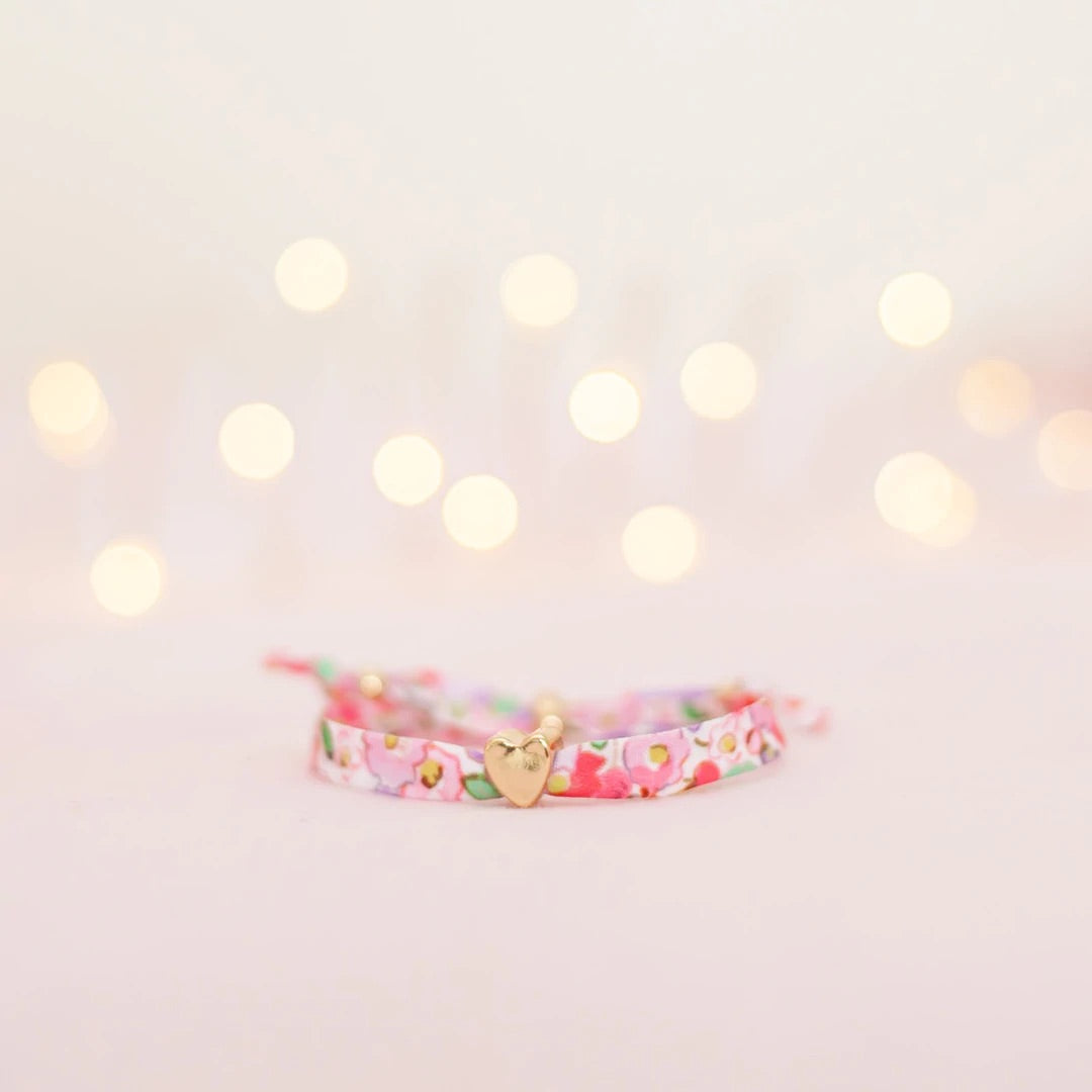 Petite Fleur Ribbon Heart bracelet