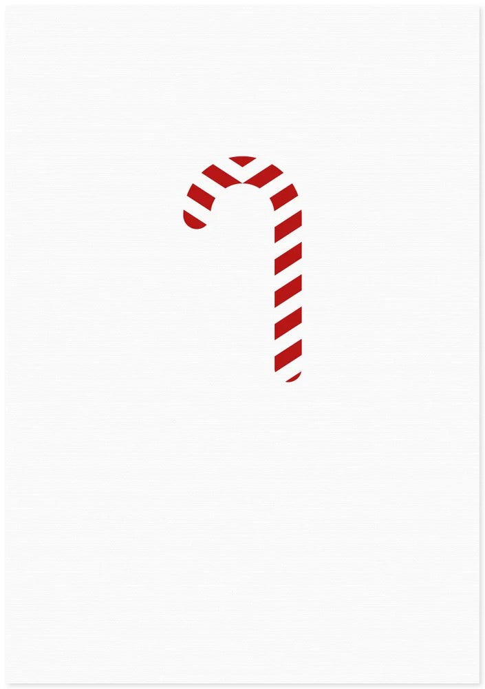 Letter Press Card - Candy Cane