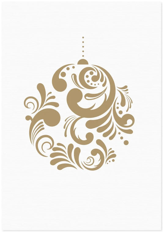 Letter Press Card - Christmas Bauble Gold