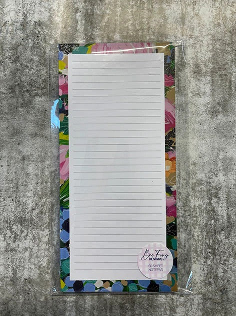 Colourful framed notepad packaged