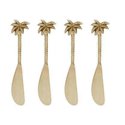 Four palm tree shaped cheeseboard knives
