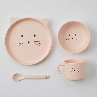 ANIMAL FACES BAMBOO 4PC DINNER SETS