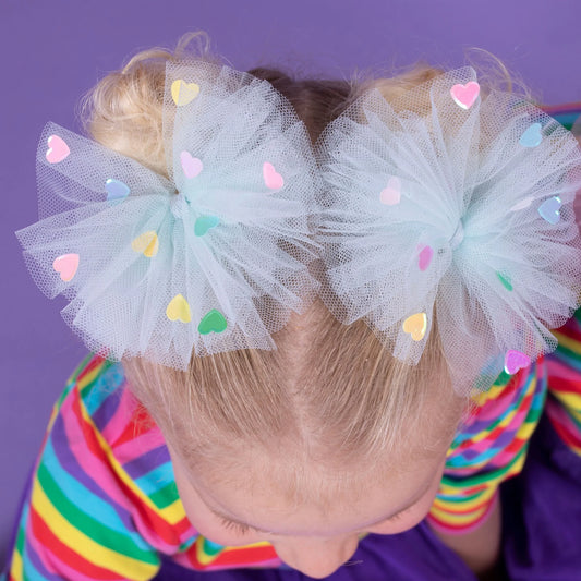 Tulle Heart Confetti Bow
