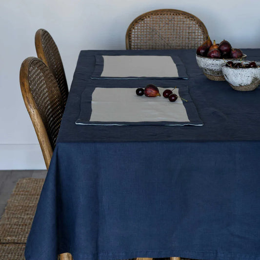 Classic Linen Table Cloth Navy
