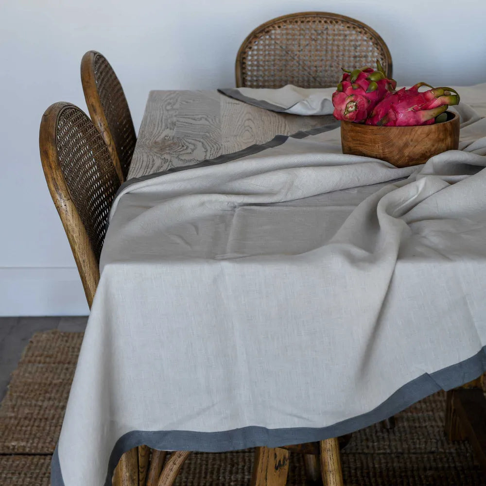 Elegance Linen Tablecloth Storm