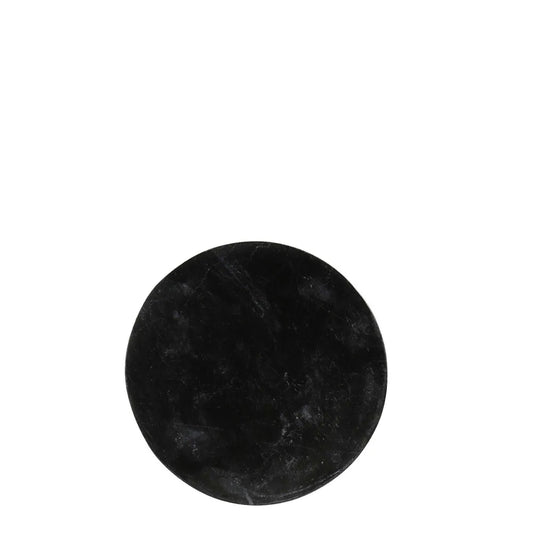 Marble Round Coaster Black