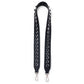 black  bag strap with black studs and silver hardware